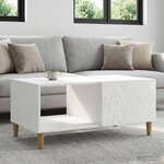 vidaXL Table basse Blanc brillant 90 x 50 x 40 cm Bois d'ingénierie