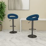 Vidaxl tabourets de bar 2 pcs bleu velours