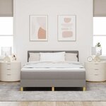 vidaXL Lit à ressorts avec matelas Taupe 140 x 200 cm tissu