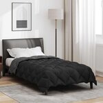 vidaXL Duvet d'hiver Noir et anthracite 220 x 140 cm Microfibre