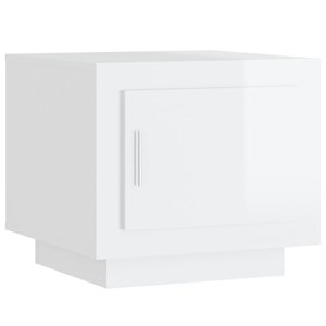 vidaXL Table basse blanc brillant 51x50x45 cm bois d'ingénierie