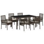 vidaXL Ensemble de salle à manger pour jardin 7 Pièces Marron polyrotin