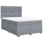 vidaXL Sommier à lattes de lit avec matelas Gris clair 140x200cm Tissu