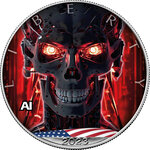 Pièce de monnaie en Argent 1 Dollar g 31.1 (1 oz) Millésime 2023 Artificial Intelligence USA TERMINATOR
