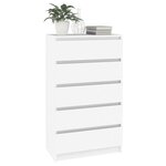 vidaXL Commode Blanc 60x36x103 cm Bois d'ingénierie