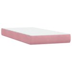 vidaXL Sommier à lattes de lit avec matelas et LED rose 90x220 cm velours