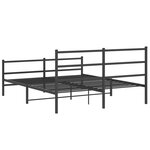 vidaXL Cadre de lit métal sans matelas avec pied de lit noir 150x200cm