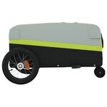 vidaXL Remorque de vélo noir et vert 30 kg fer