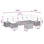 vidaXL Canapé de jardin de 8 pièces avec coussins en poly rattan noir et acacia