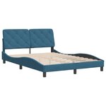 vidaXL Cadre de lit sans matelas bleu 140x190 cm velours
