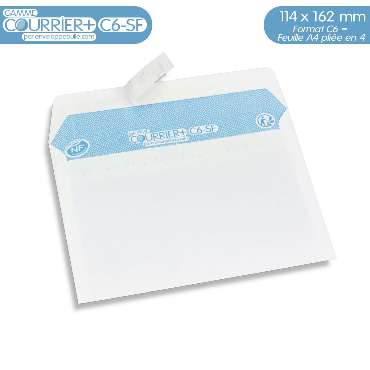 Lot de 1000 Enveloppes blanches C6 - gamme Courrier+ - La Poste