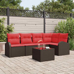 vidaXL Ensemble de canapé de jardin Marron polyrotin
