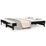vidaXL Lit coulissant Noir 2x(80x200) cm Bois de pin massif