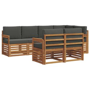 vidaXL Ensemble de canapés d'extérieur 7 pc Naturel et Anthracite