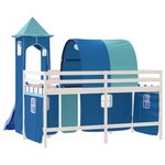 vidaXL Lit mezzanine enfants avec tour sans matelas bleu 80x200 cm