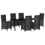 vidaXL Ensemble de salle à manger pour jardin 7 Pièces Noir polyrotin