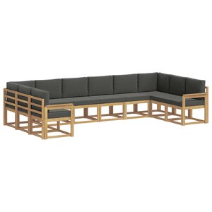 vidaXL Ensemble de canapés d'extérieur 10 Pièces Blanc et anthracite