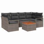vidaXL Ensemble de canapé de jardin 7 Pièces Gris