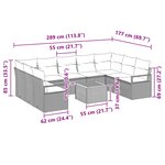 vidaXL Ensemble de canapé de jardin 10 Pièces Gris Poly rotin