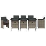vidaXL Ensemble de salle à manger pour jardin 9 Pièces Gris Poly rotin