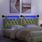 vidaXL Tête de lit suspendue Vert clair Velours