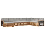 vidaXL Ensemble de canapés d'extérieur 8 pc Naturel et gris clair