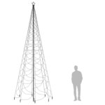vidaXL Arbre de Noël avec poteau en métal 1400 LED bleues 5 m
