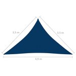 vidaXL Voile de parasol Tissu Oxford triangulaire 3 5x3 5x4 9 m Bleu
