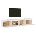 vidaXL Armoires murales 2 Pièces Blanc 100x30x35 cm Bois de pin massif