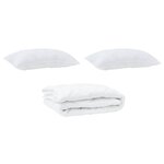 Duvet avec coussins Argyle 3 Pièces Blanc 240 x 200 cm Microfibre