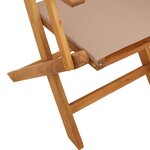 vidaXL Ensemble à manger de jardin 5 Pièces taupe tissu et bois massif