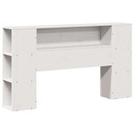 vidaXL Lit bibliothèque sans matelas blanc 120x190 cm bois massif