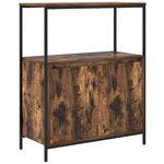 vidaXL Meuble de salle de bain avec étagères chêne fumé 76 5x35x95 cm