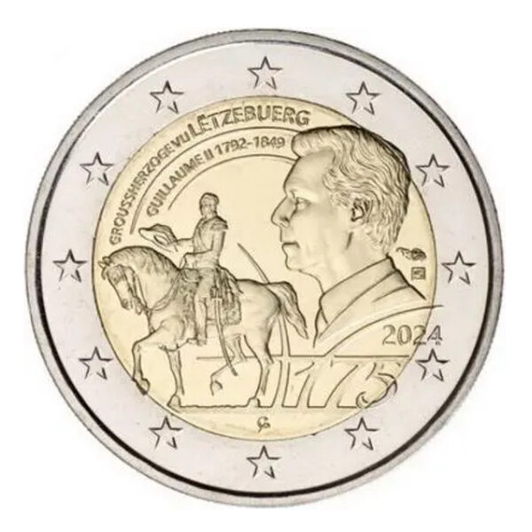 2 euros commémorative Luxembourg 2024 - Grand Duc Guillaume II.