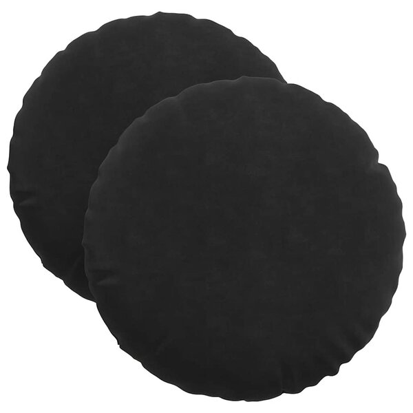 vidaXL Coussins de siège 2 Pièces Noir Ø 40 x 13 cm Velours