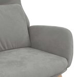 vidaXL Chaise de relaxation Gris clair Velours