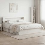 vidaXL Cabinet de Tête de Lit avec stockage Blanc Bois d’ingénierie