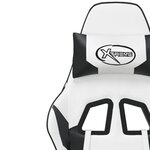 vidaXL Chaise de jeu de massage Blanc et noir Similicuir