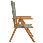vidaXL Chaises inclinables de jardin lot de 6 gris rotin bois massif