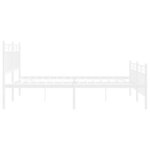 vidaXL Cadre de lit métal sans matelas et pied de lit blanc 150x200 cm