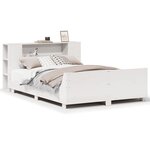vidaXL Cadre de lit sans matelas blanc 160x200 cm bois de pin massif