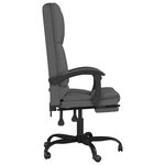 vidaXL Fauteuil de massage inclinable de bureau gris foncé tissu