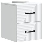 vidaXL Cabinet de chevet mural 2 pc Blanc 34 5 x 33 x 40 cm