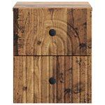 vidaXL Cabinet de chevet mural 2 Pièces Bois ancien 33 x 34 5 x 40 cm