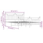 vidaXL Cadre de lit métal avec tête de lit/pied de lit blanc 183x213cm