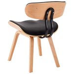 vidaXL Chaises à manger lot de 2 noir bois courbé et similicuir