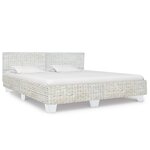 vidaXL Cadre de lit gris rotin naturel 180x200 cm