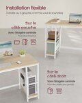 Bureau table informatique table d’étude avec étagère à 2 niveaux à gauche ou à droite pour bureau salon cadre en métal style industriel beige 12_0004666