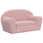 vidaXL Canapé-lit pour enfants 2 places rose peluche douce