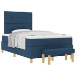 vidaXL Lit à ressorts avec tête de lit Bleu 190 x 120 cm tissu